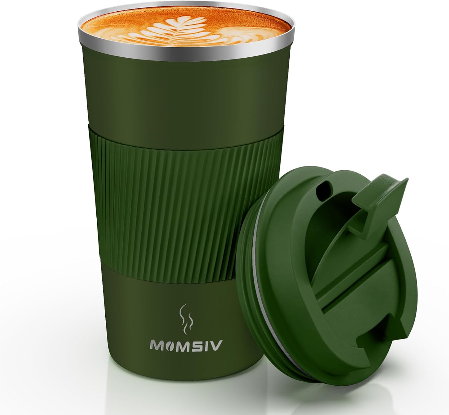 MOMSIV 17oz Travel Mug, Insulated Coffee Cup with Leakproof Lid, Vacuum Stainless Steel Double Walled Reusable Tumbler for Hot and Cold Water Coffee and Tea In Travel and Car