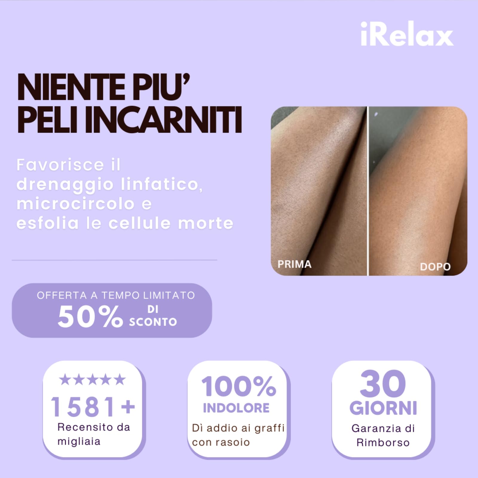 irelax depilatore cristallo，Depilatore indolore, per una pelle liscia, risultati da salone a casa tua, ecologico e portatile
