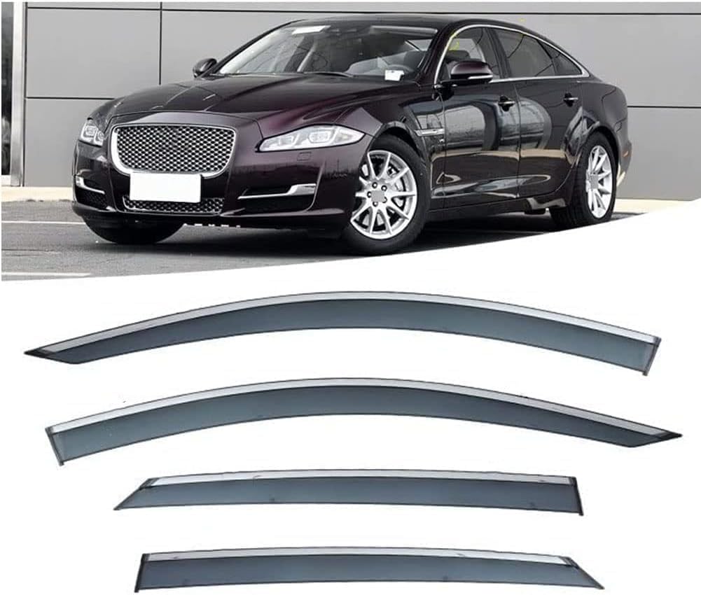 Fengjp Normal Car Window Wind Deflectors For Jaguar Xjl 2011-2019, Window Wind Deflector Visor Rain Smoke Guards Automotive Accessories