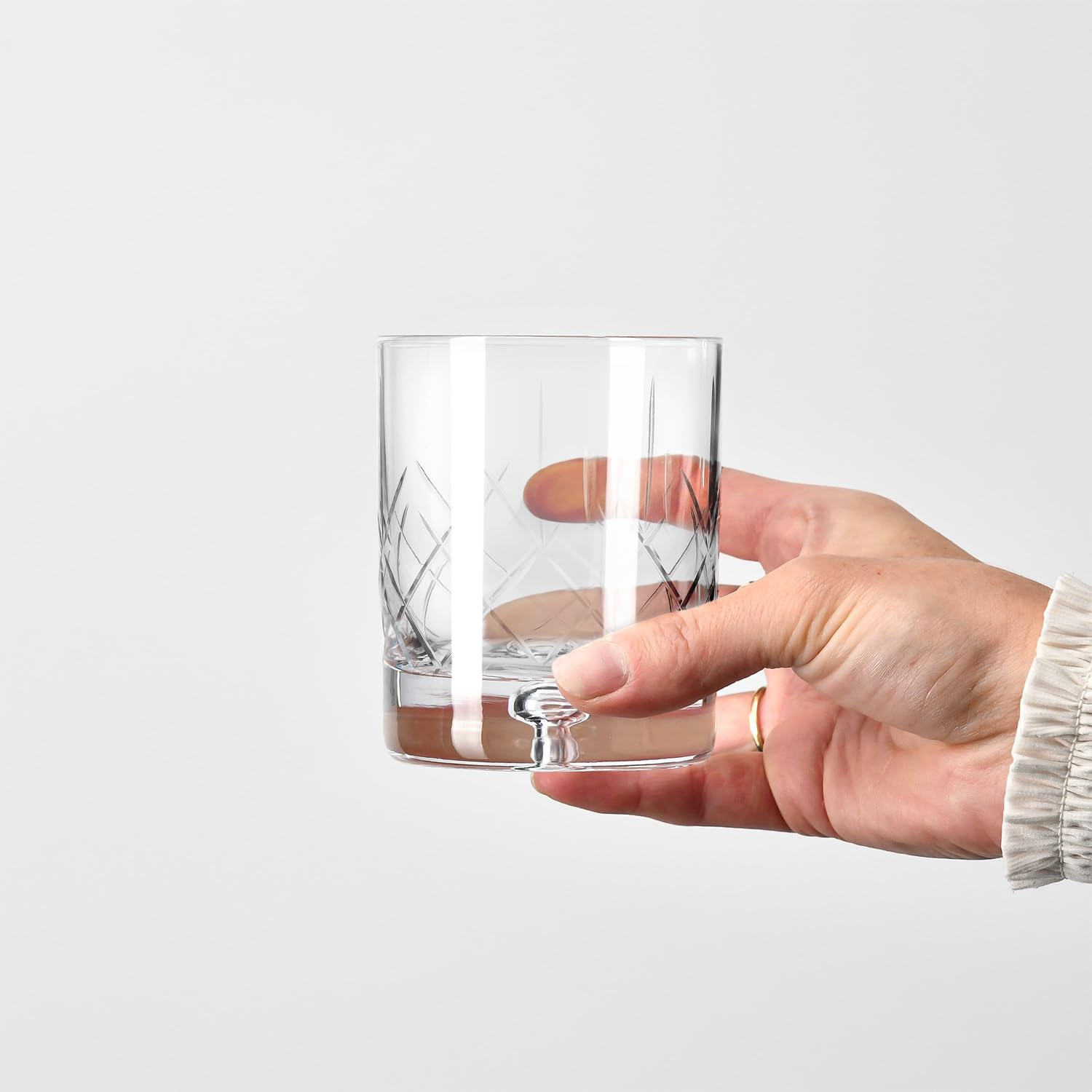 Krosno – Verres à Whisky, Bourbon et Scotch 250 ml, Lot de 4 – Collection Saga – Verre en Cristal, Taillés – Faits à la Main – Idéal comme Cadeau