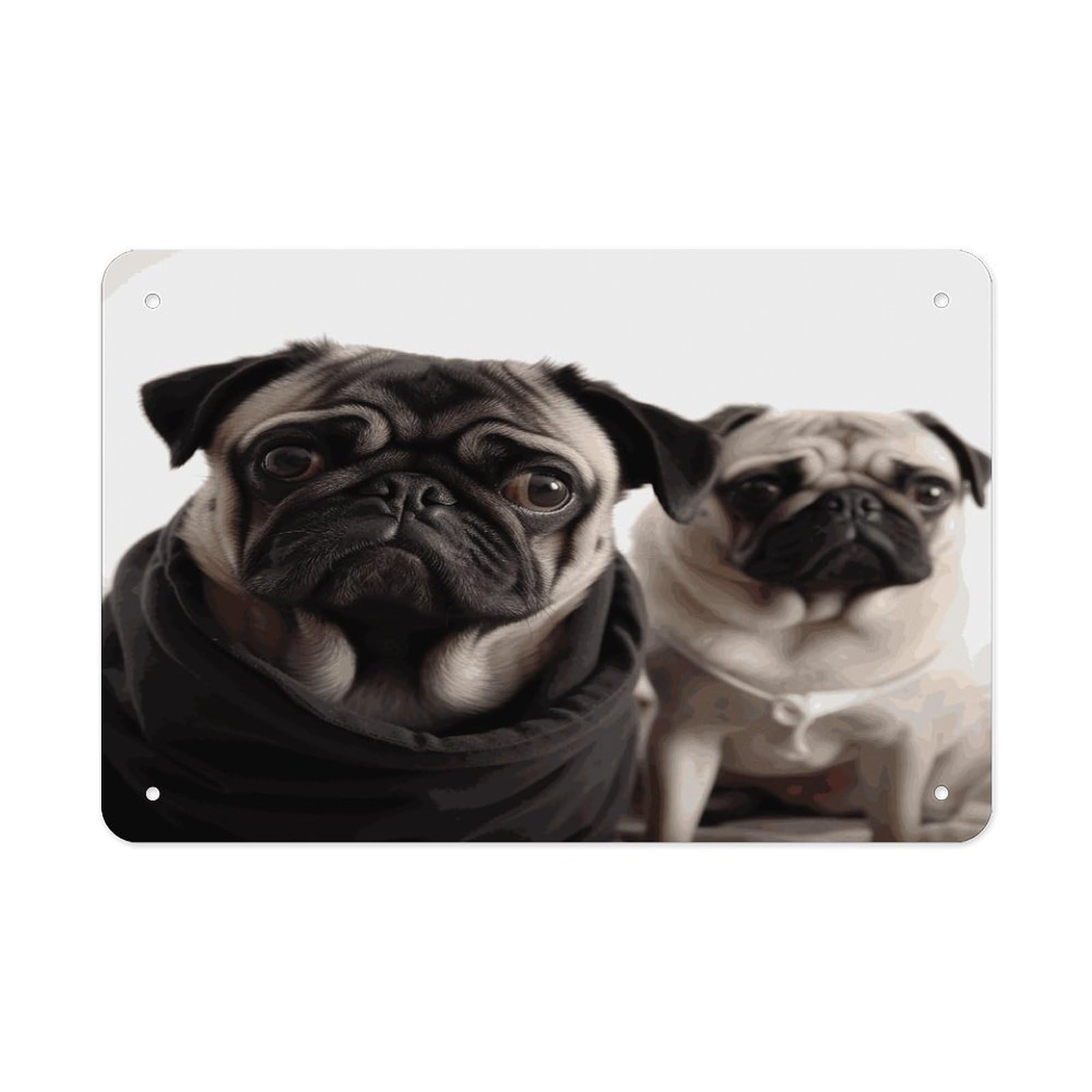 Fekiloot Style Funny Animal Pug Dog Metal Signs Wall Art Tin Sign