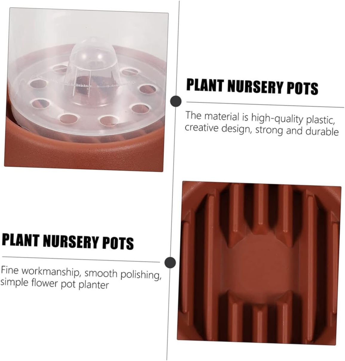 SUPVOX 10Pcs Transparent Plant Nursery Pots with Saucers Durable Gardening Containers for for Balcony and Garden Use Control