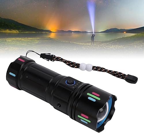 Miniatura 7 de Super Bright Flashlight, 1800lm LED Rechargeable Flashlight, Cool Fluorescent Strips for Emergency, Camping, Hiking