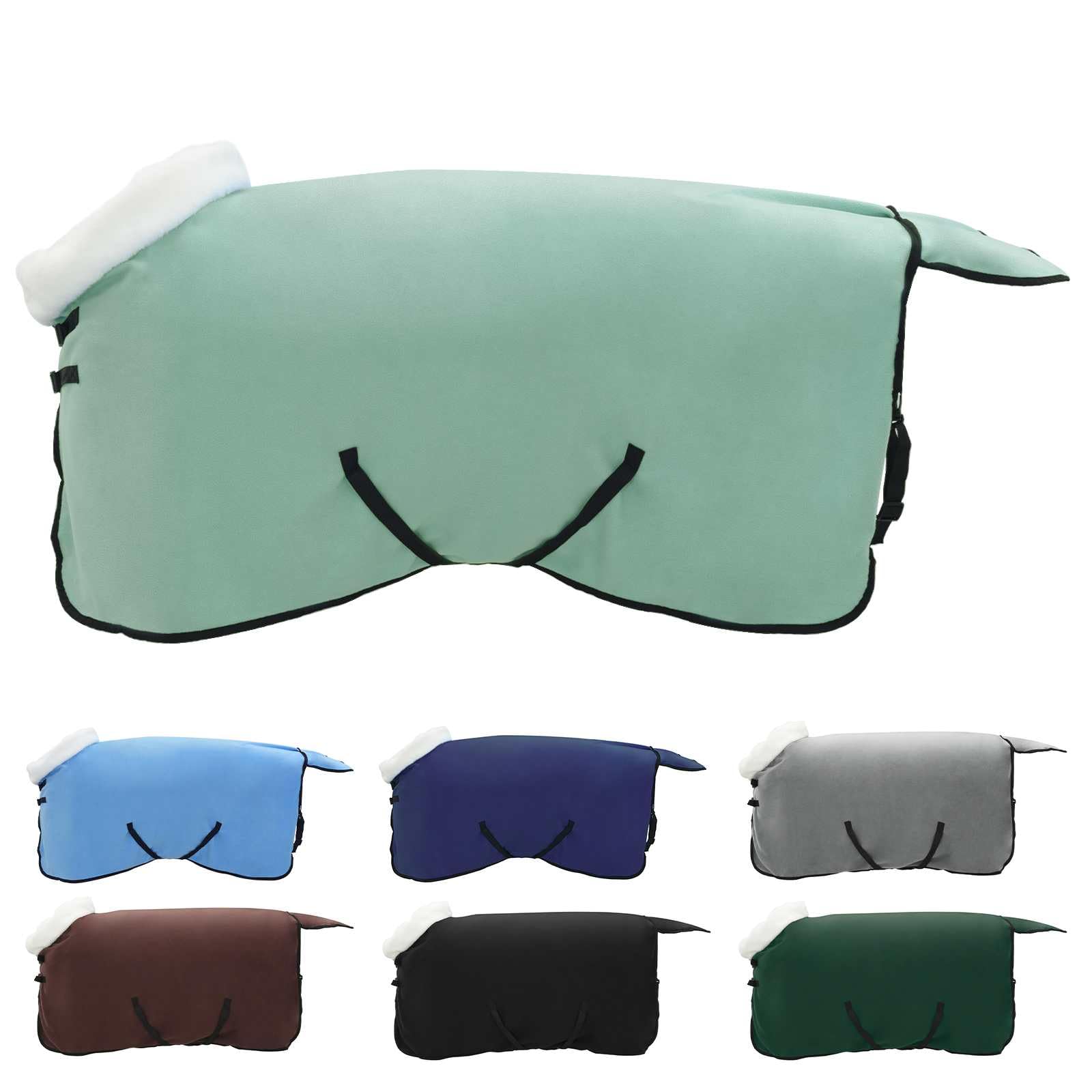 Couverture pour chevaux ajustable en polaire chaude pour éviter les raideurs musculaires