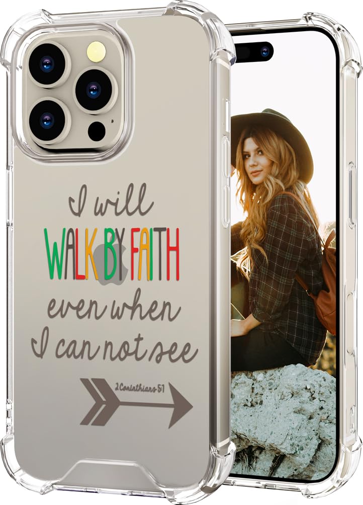 Hungo Compatible for iPhone 16 Pro Case for Women Girls Clear Design Cute,Girly Protector Religious Religion