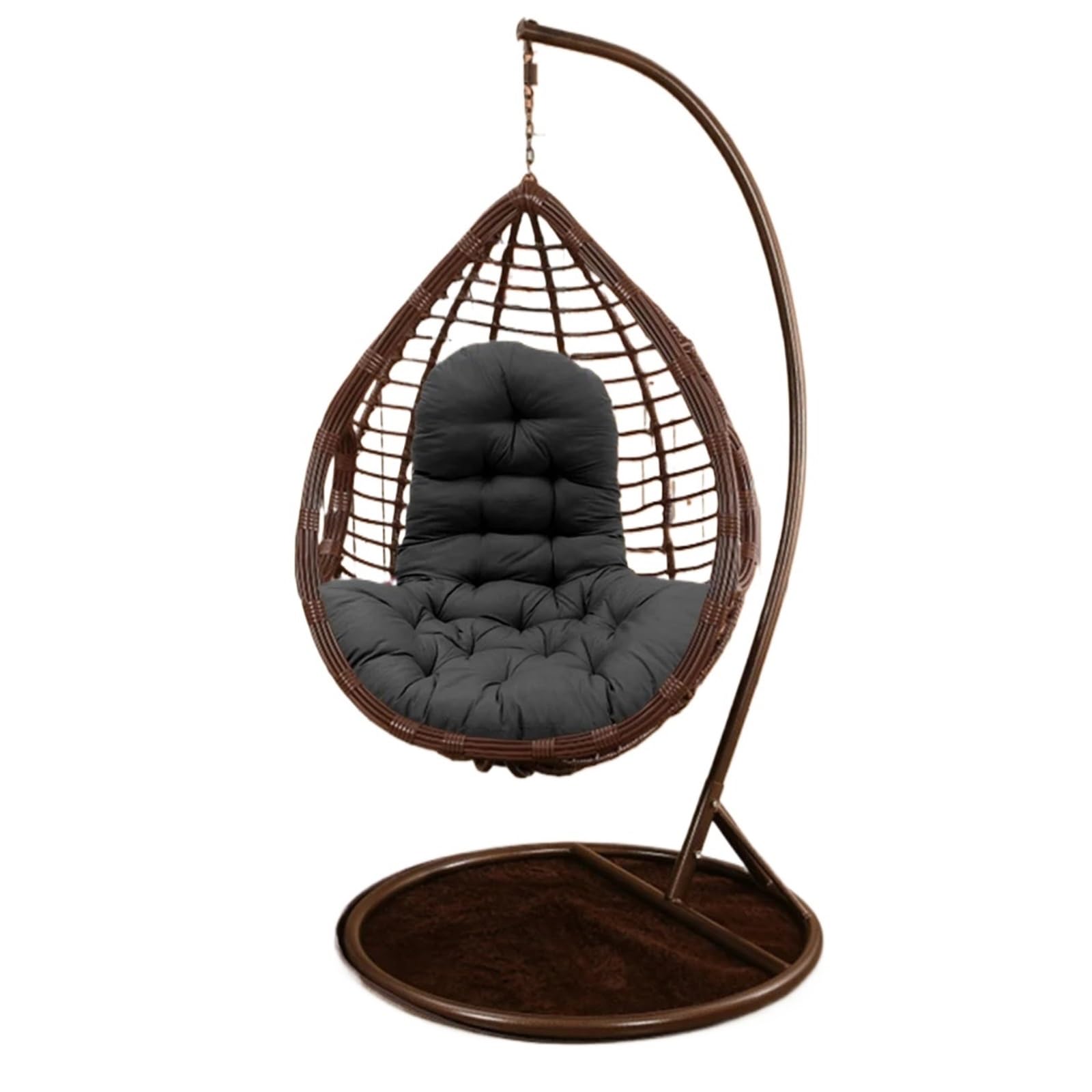 Bflcwstd Black Egg Chair Cushion Hanging Egg Chair Thick Cushion Swing Pad(Black)