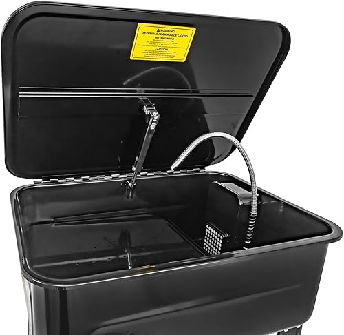 Miniatura 4 de JEGS Lavadora de piezas de 20 galones, capacidad de disolvente de 12 galones, salida máxima de bomba de 2.64-3.17 galones por minuto, acero