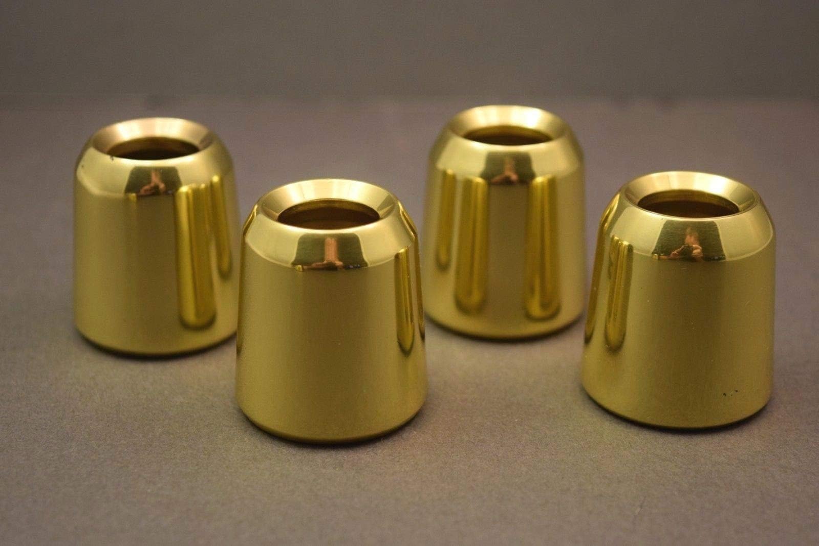 Set of 4 Solid Brass Church Candle Followers - 1" Size