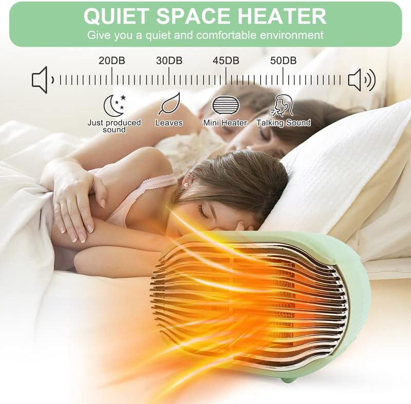 icyant Mini Electric Heater Fan, Portable Desktop Fan Heater 3s Quick Heating Adjustable Fan Heater Lightweight Mini Ceramic PTC Heater 800W Small Space Heater for Office Home Bedroom Dormitory