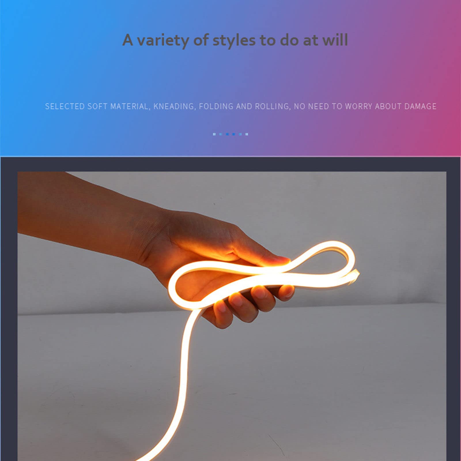 2 Rotoli (5 m * 2) Striscia Luminosa a LED in Silicone Striscia Flessibile Impermeabile Adatta per la Decorazione di Interni ed Esterni,H