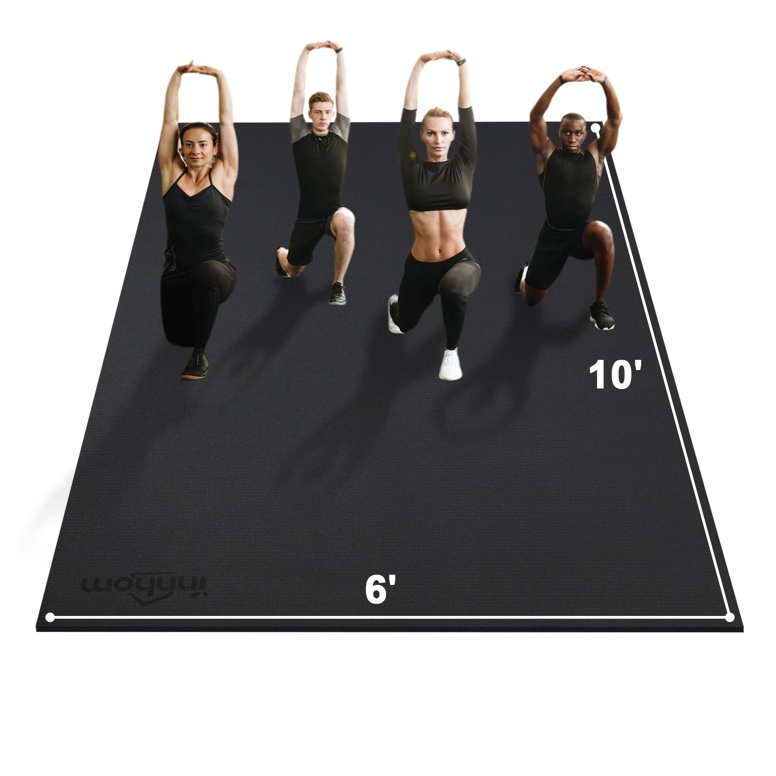 Extra Large Workout Mat 6'x4'x7mm/ 7'x5'x7mm /10'x6'x7mm / innhom