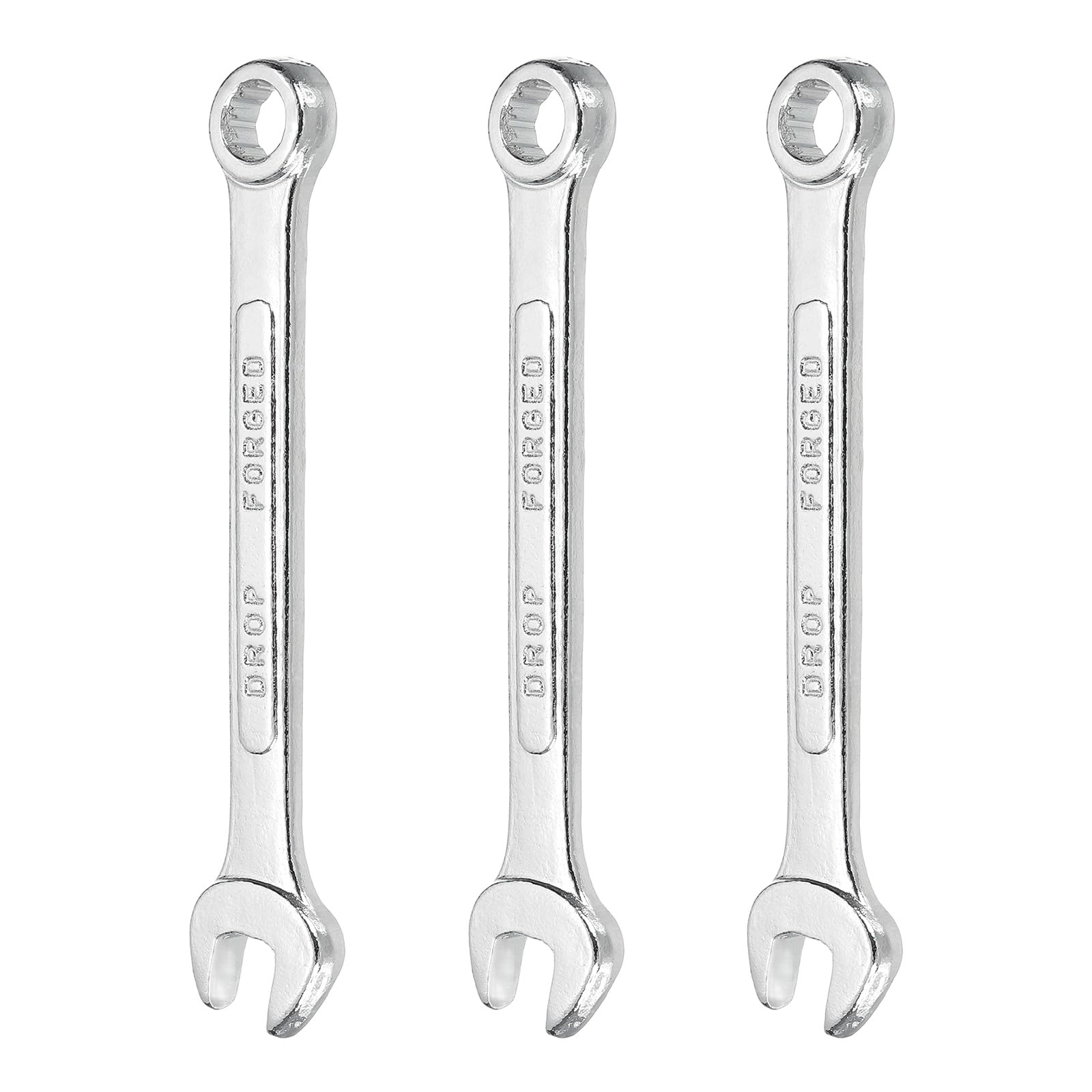 sourcing map 3Pcs Combination Wrench 8mm Metric 12-Point Box and Open End Zinc Plated Steel Double Ended Spanner Tool for Automotive Pipe Furniture Machinery DIY Repair, Silver White