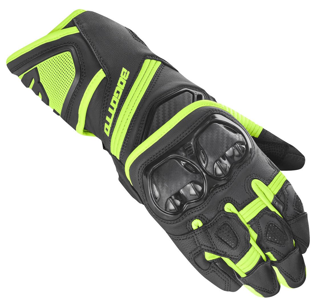Bogotto Veloce Rękawice motocyklowe, czarny/neonowy, 3XL