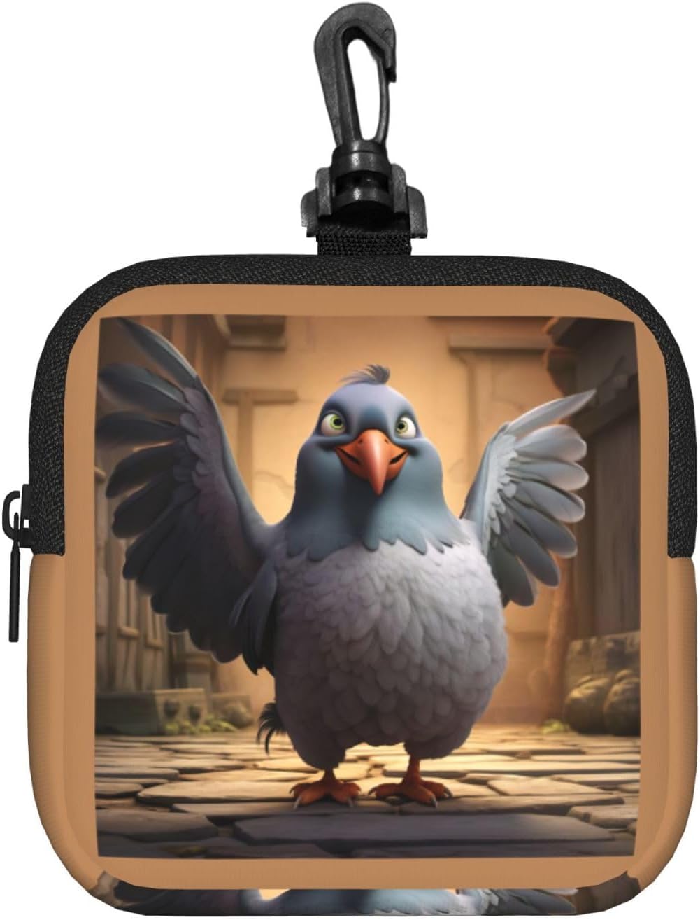Cartoon Pigeon 1 Print Versatile Square Storage Bag Travel Organizer Pouch Toiletry Home Office Gift