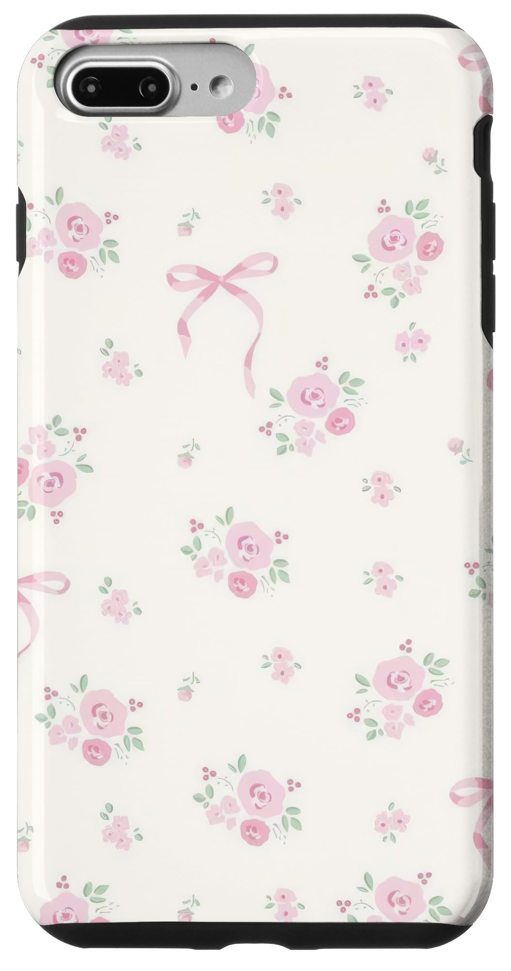 Ditsy Flowers Coquette Bows Pattern Soft Pink Floral Cute Case for iPhone 7 Plus/8 Plus