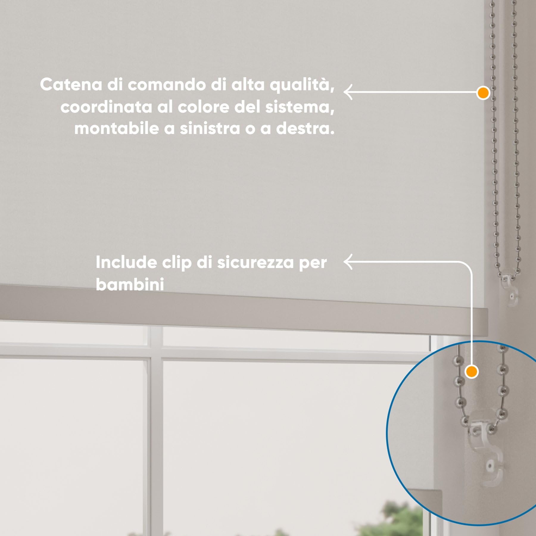 DTCH® Tenda a rullo oscurate senza fori 150 x 190 cm (LxA) Bianco, Misure da 40 a 240 cm di larghezza, tende a rullo per finestre senza forare, Tenda oscurante