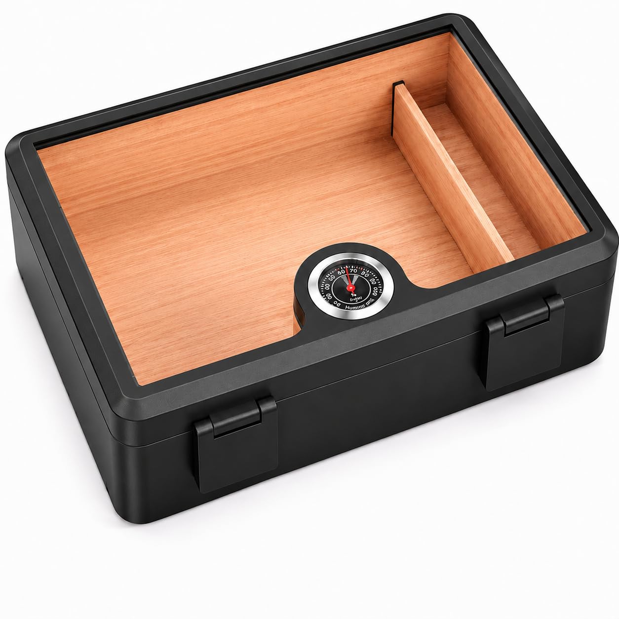 per Sigari con Igrometro e Umidificatore, Porta Sigari con Coperchio in Vetro per 20 Sigari