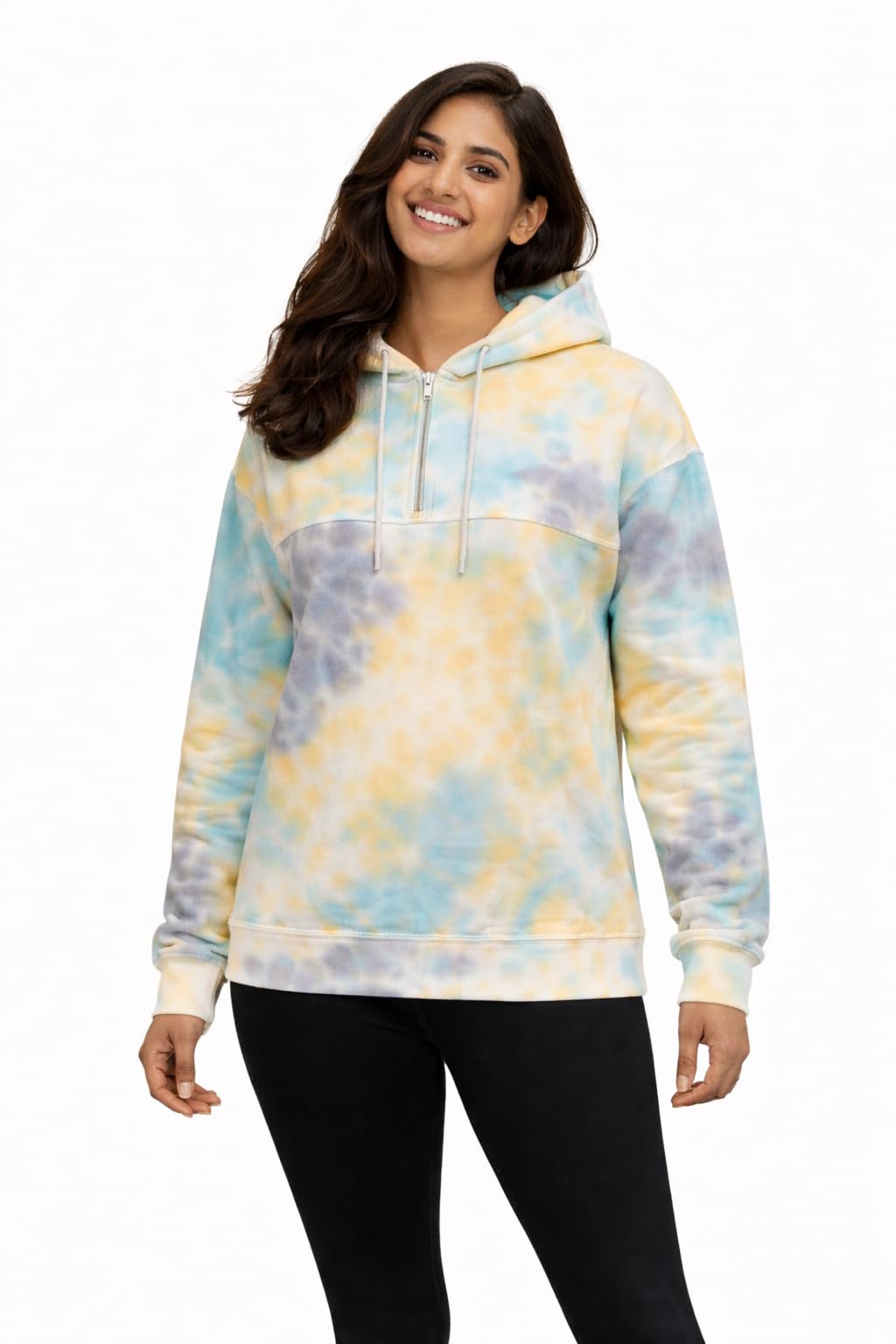 Tie-dye Quarter-Zip Hoodie Sweatshirt-picture-14