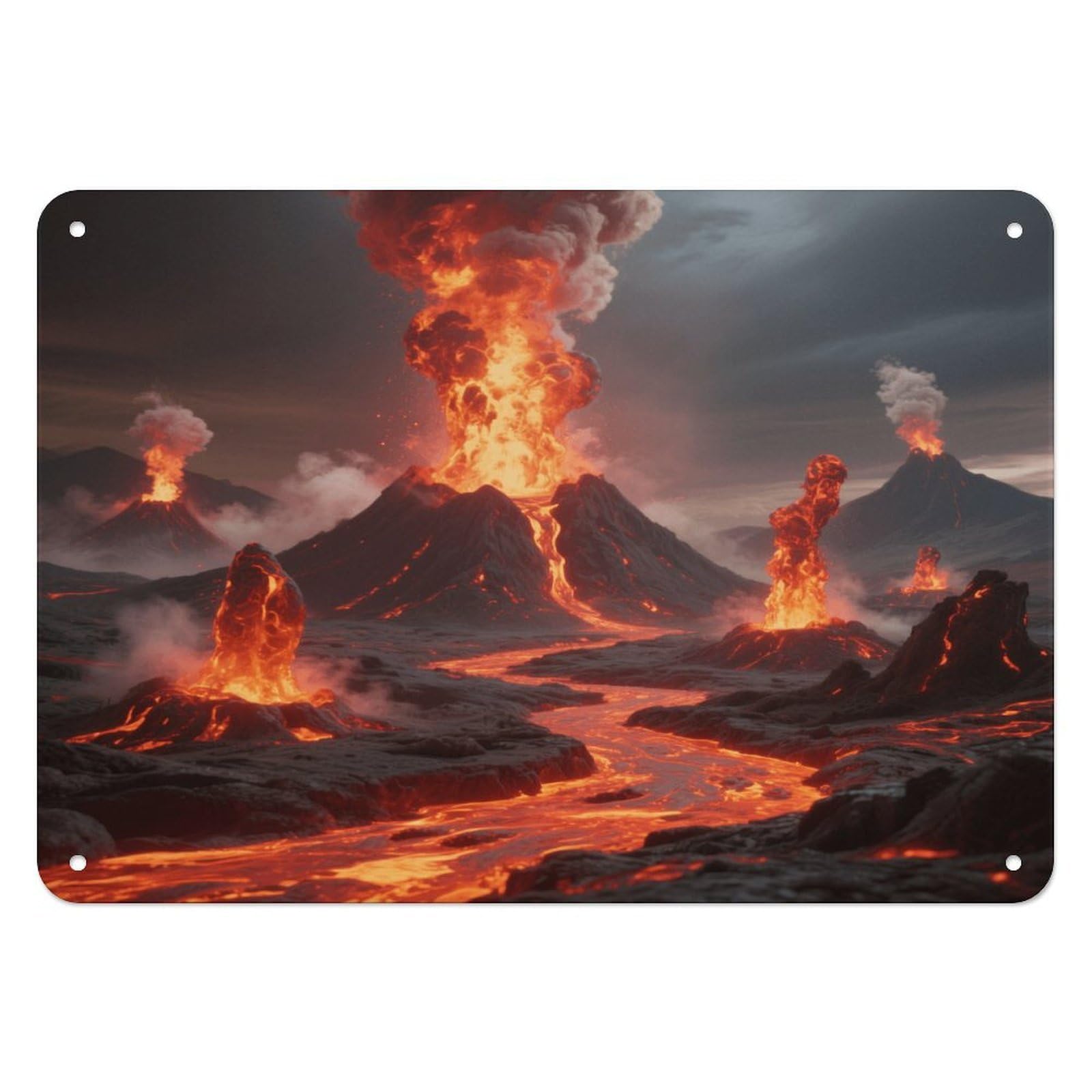 Fekiloot Style Volcanic Plateau Wall Decor Iron Painting Metal Sign
