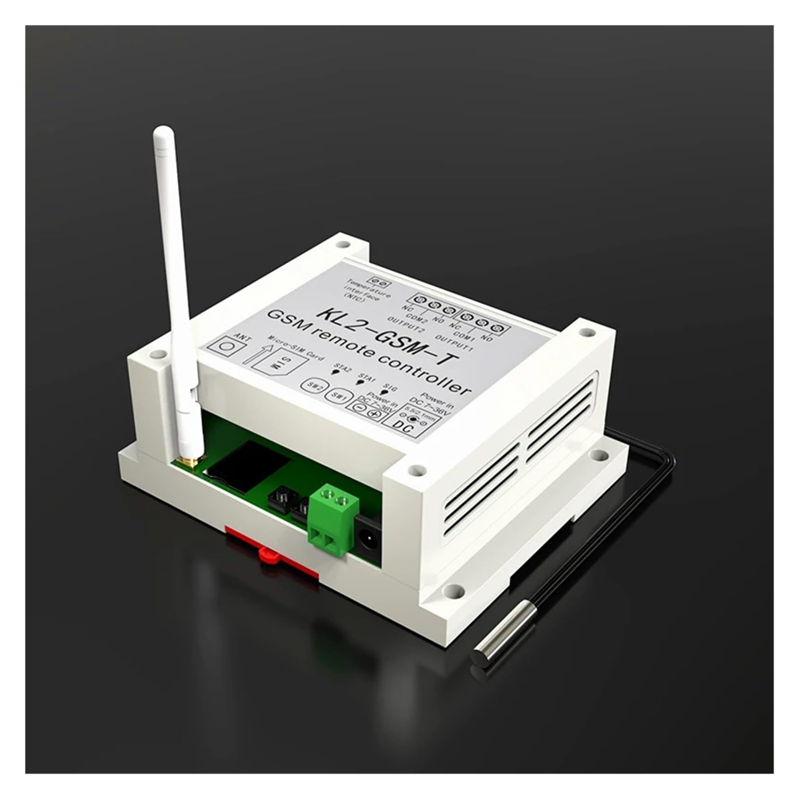 Ouvre-porte Automatique, Contrôleur d'accès de commutateur télécommande GSM 2 sorties relais avec alerte panne courant capteur température(Kit1)