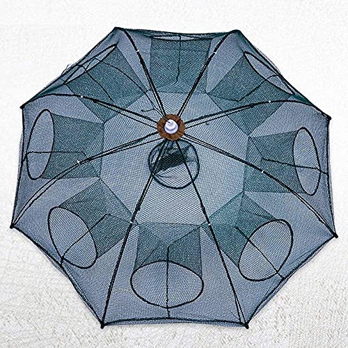 Image of Bolt Portable Folding Fishing Net - Fish Crab Shrimp,Minnow, Crayfish, Crab Cage Trap 8 Side Automatic Folding Umbrella Type Fishing net