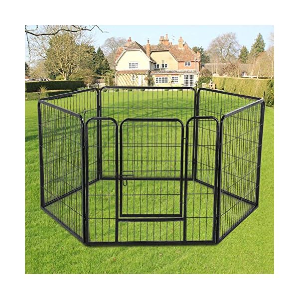Yaheetech Welpenauslauf Tierlaufstall 164 x 83 x 80 cm Laufgitter welpenlaufstall, Freigehege für Hund(6 eckig je Panel… – Bild 6