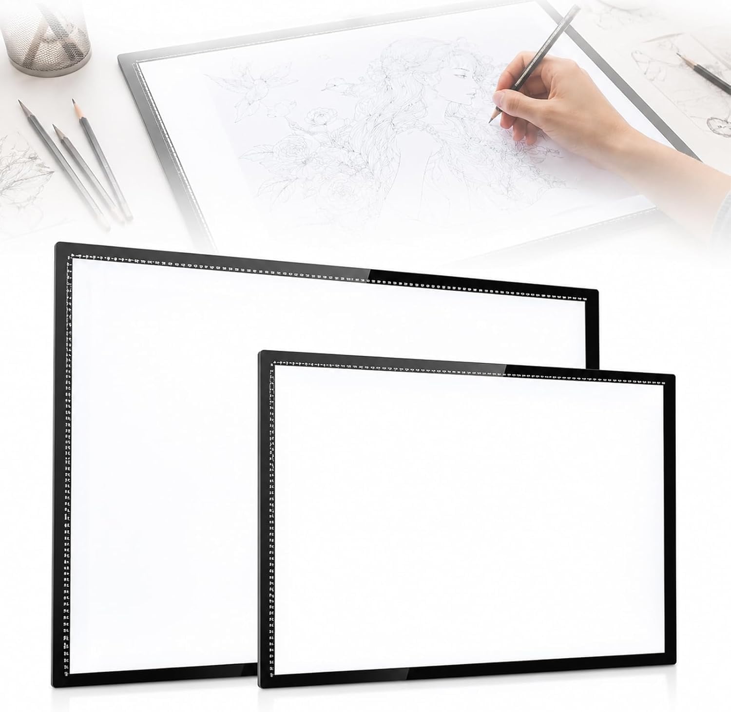 Mesa De Luz Led Grande A1/a0 Para Calcar, Caja De Luz Magnética Para Dibujar, Mesa De Luz Regulable En 10 Niveles, Iluminación Uniforme Que Cuida La Vista, Calca Sobre Cartulina De 430 G/m²,