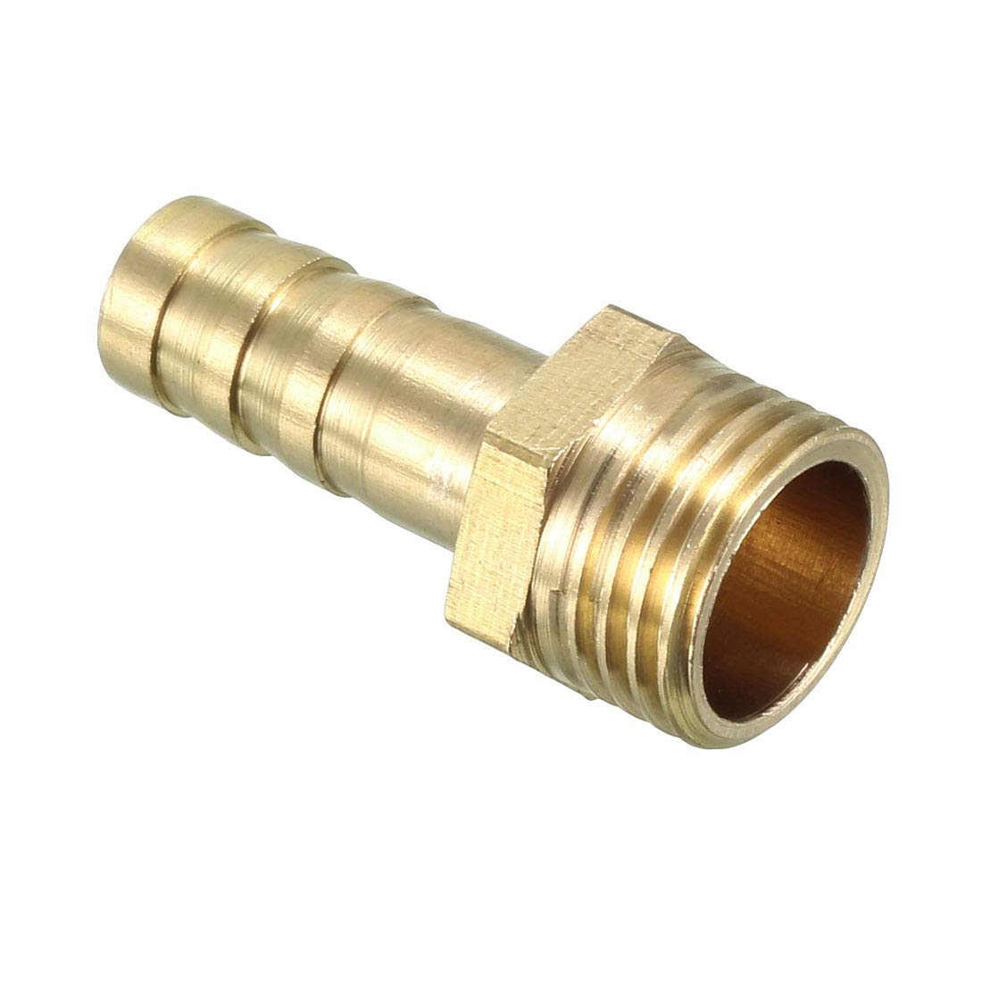 sourcing map Brass Barb Hose Fitting Connector Adapter 8mm Barbed x G1/4 Male Pipe