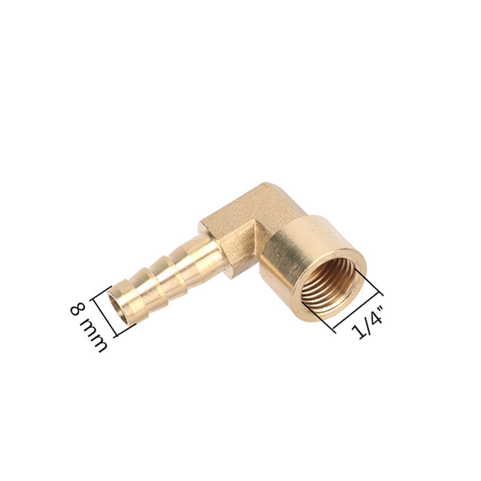 Zraszacz ogrodowy, zraszacz do podlewania, narzędzia ogrodowe, sprzęt, kolanko mosiężne, 8 mm, 10 mm, z gwintem wewnętrznym BSP 1/4", złączka miedziana, 90 stopni, 1 szt. (kolor: 12 mm do 3/8")