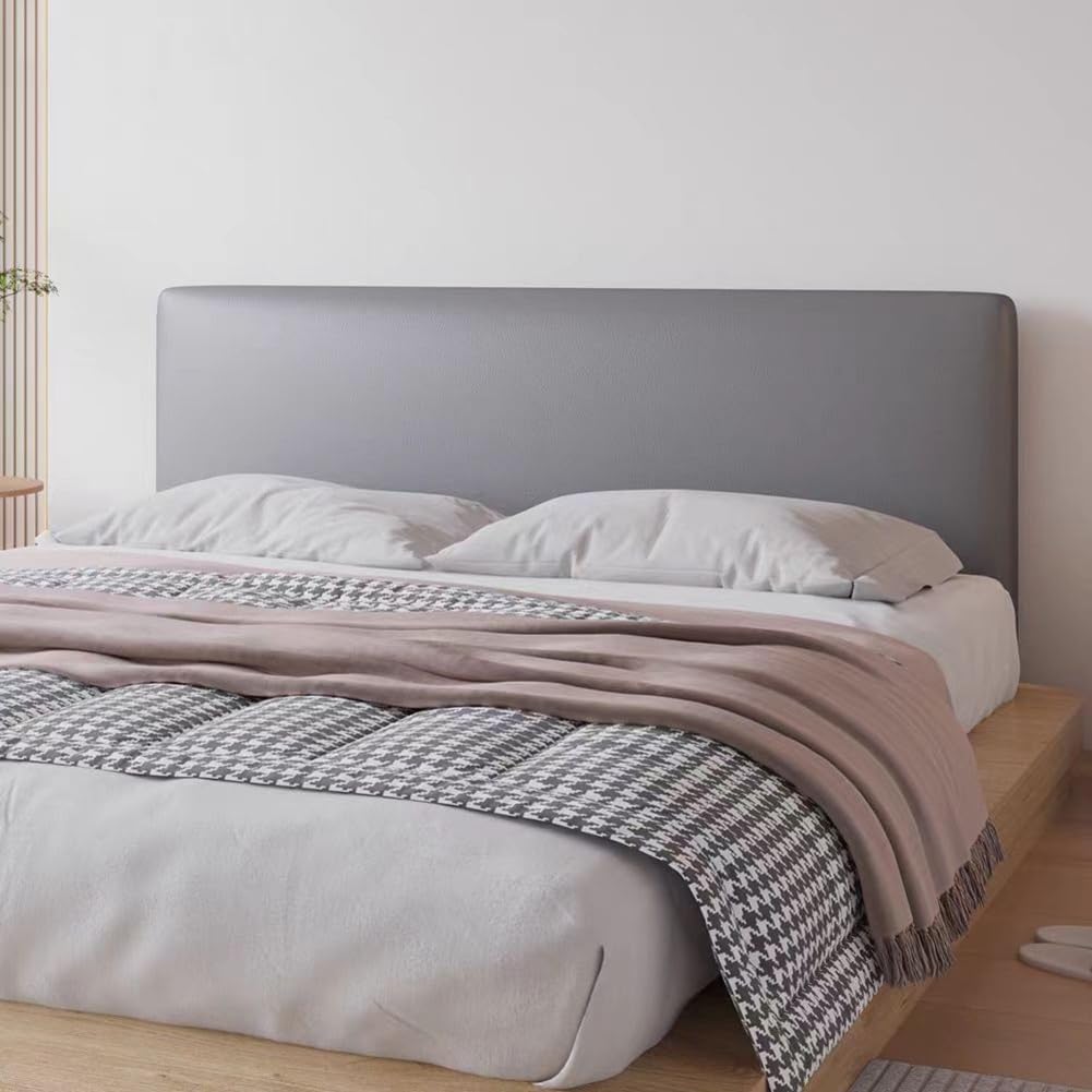 TLMQYXZE Soft Faux Leather Headboard Cover Stretch All-inclusive Tight Wrap Bed Head Cover Solid Color Bed Back Protector Cover For Super King/Double/Single Bed(Dark gray,140-170cm)