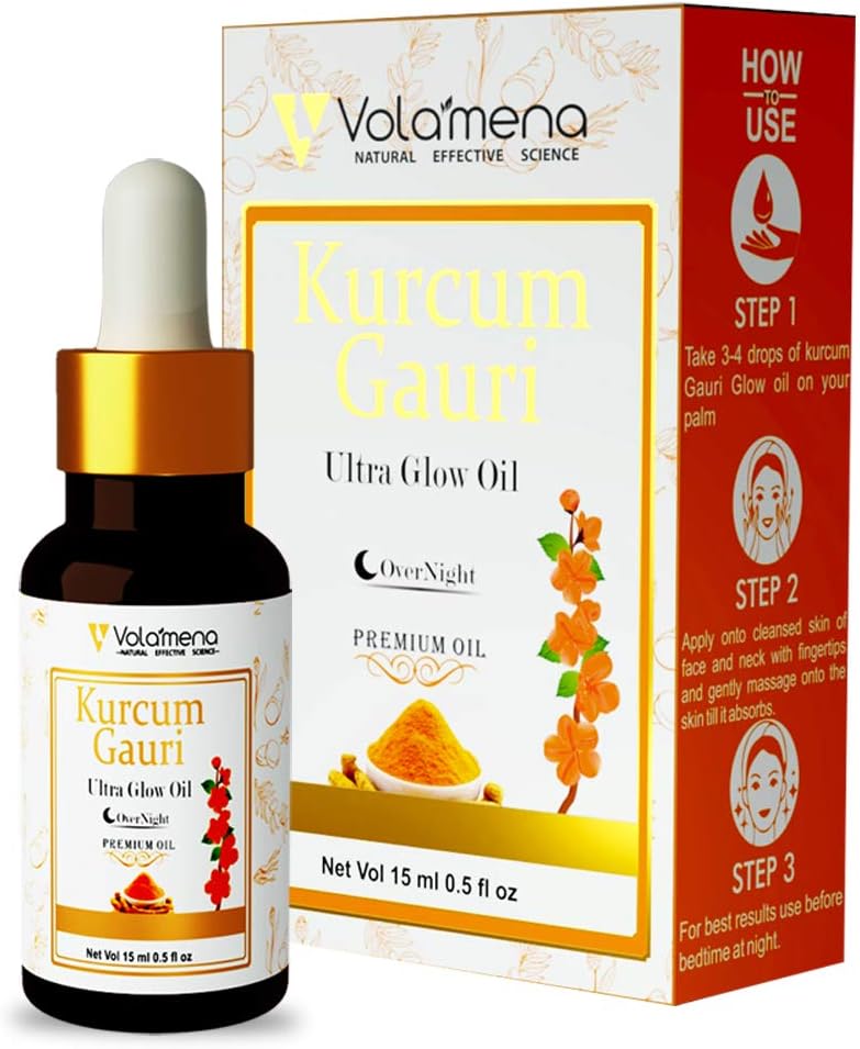 Volamena Kurkum Gauri Ultra Glow Oil with Turmeric and 6 Premium Beauty oils 15 ml 0.5 fl oz