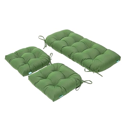 QILLOWAY Outdoor Patio Cushions Set of 3, Wicker Furniture Cushions