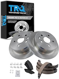 TRQ Rear Ceramic Brake Pad & Rotor Kit Compatible with 2014-2015 Lexus IS250