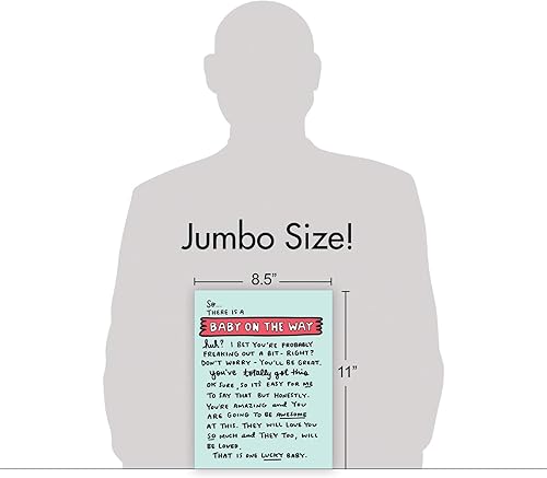 Miniatura 6 de NobleWorks - Tarjeta de felicitación para recién nacido con sobre (grande 8.5 x 11 pulgadas) - Baby On The Way J6355BBG