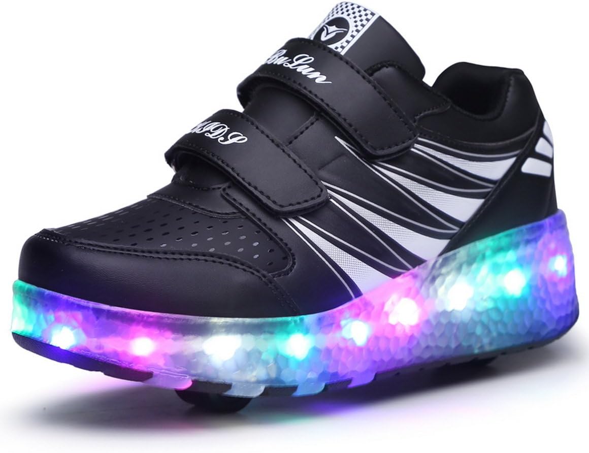 Boy Girl's LED Light Up Roller Skate Shoes Single Or Double Wheel Outdoor(Little Kid/Big Kid)