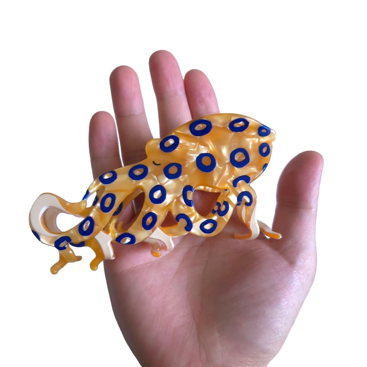 Blue-Ringed Octopus Hair Clip - Stylish Acetate Claw for Big Hair, Trendy Amazon.com : Novelty Blue-Ringed Octopus Hair Clip,Acetate  main image 3