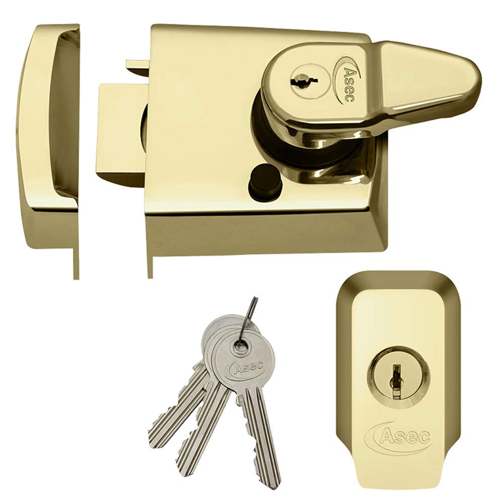 ASEC Kite BS Auto Deadlocking Nightlatch - 60mm Polished Brass