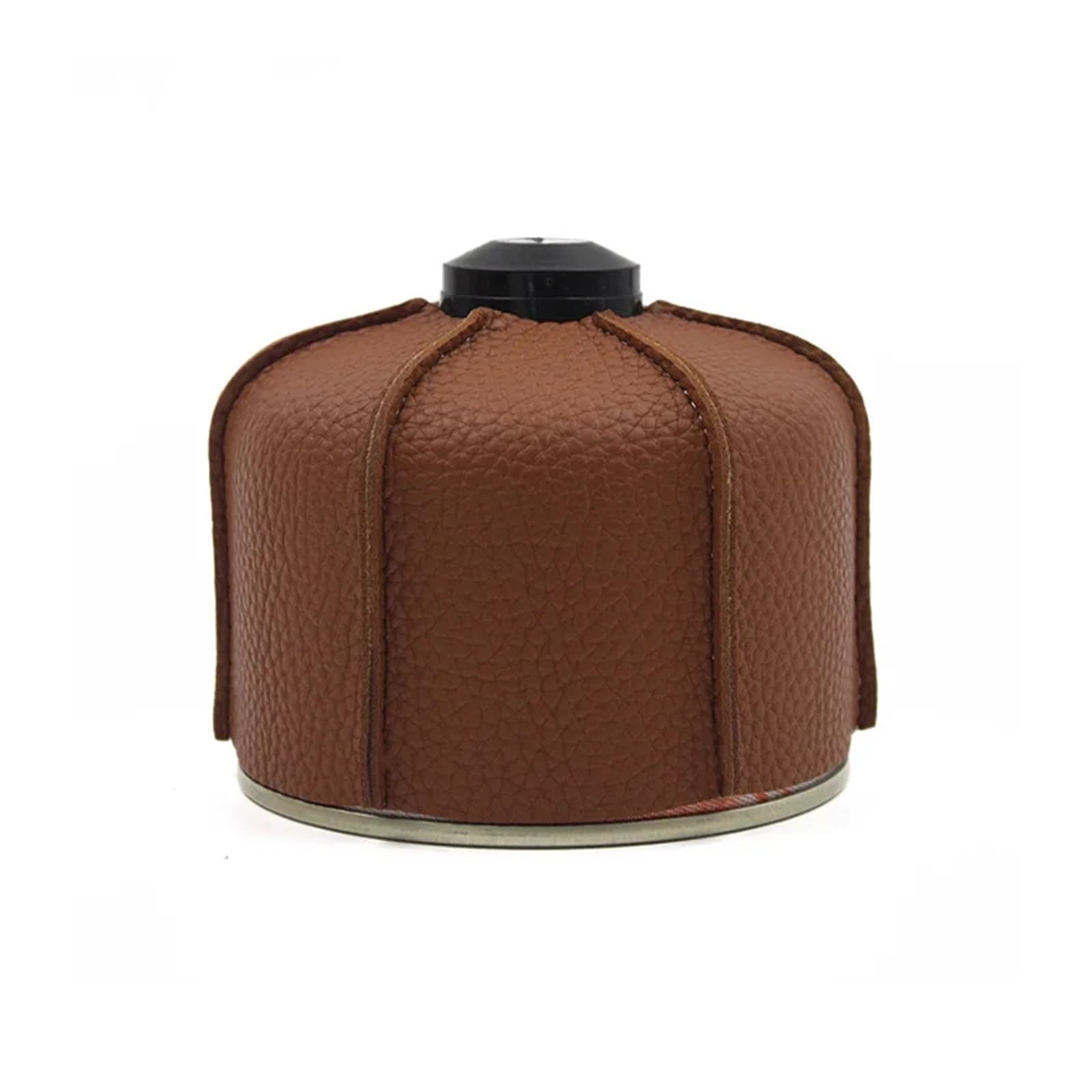 1PCS Outdoor Camping Flat Gas Cylinder Leather Cover Alpine Picnic Protective Butane(Brown S)