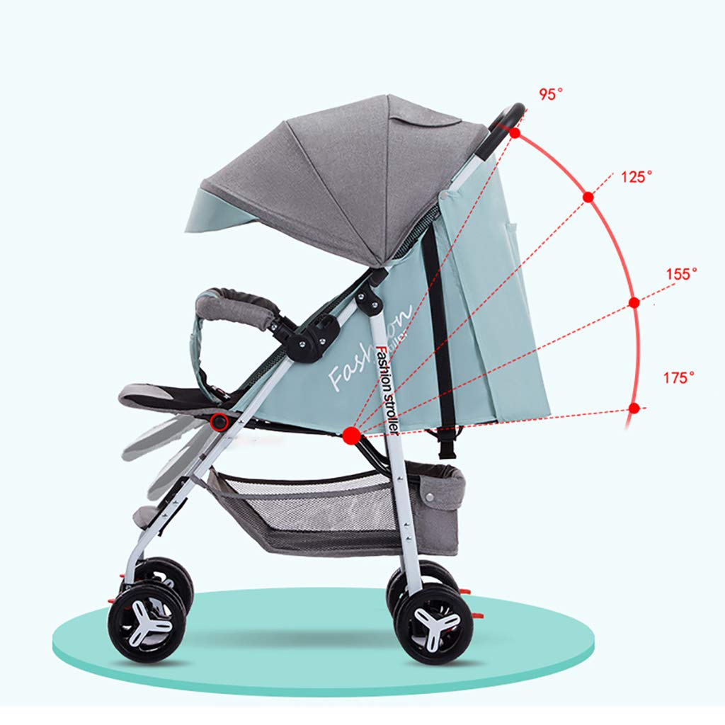 Wózek dziecięcy, wózek kombi, 5-punktowy pas bezpieczeństwa, wózek sportowy, wanna do noszenia, wygodne siedzenie Buggy składane, zielony