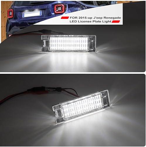 Miniatura 2 de NSLUMO Reemplazo de montaje de luz de matrícula LED para 2015 en adelante J'eep Renegade 6000K xenón blanco LED luz de matrícula para 2020 J'eep
