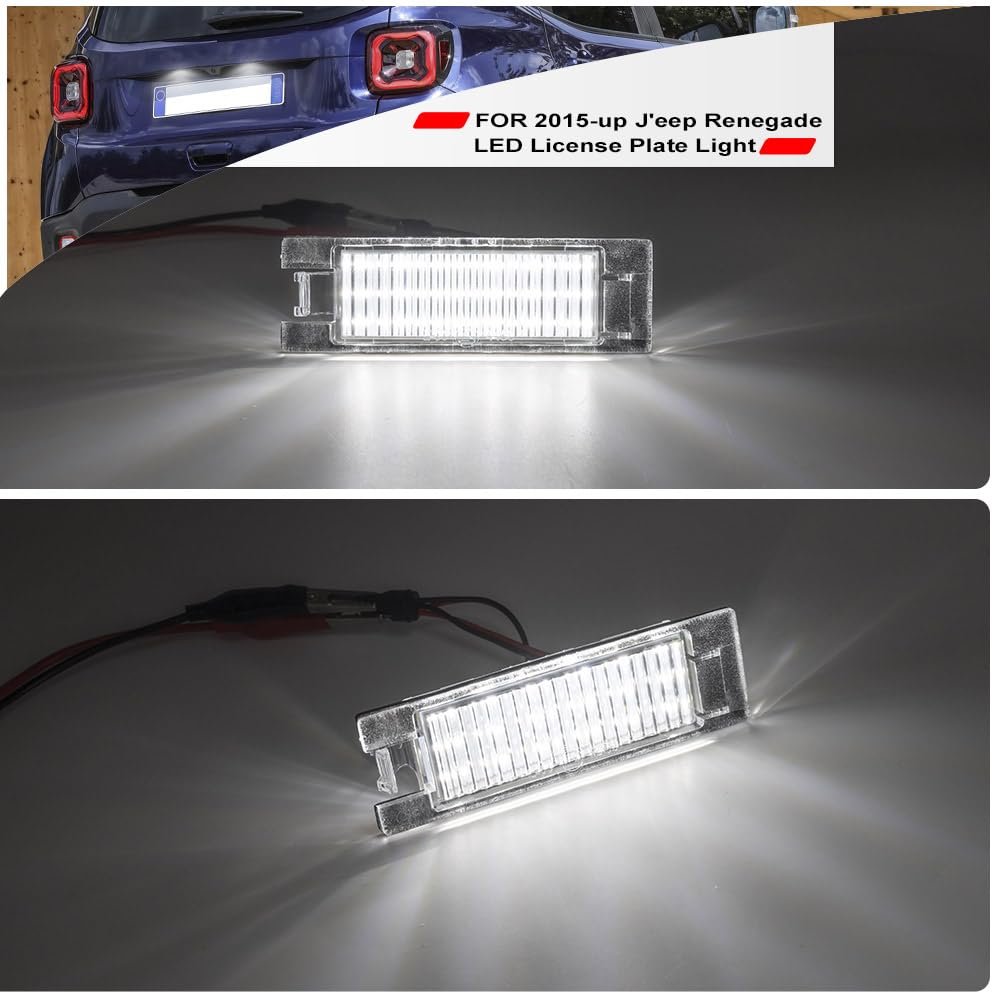 Iluminación Matrícula 6000K Blanco Luces LED Para Matrícula Jeep Grand Cherokee - 6000K Blanco, CANbus, Compatible 2014-2020 Luz LED Matrícula