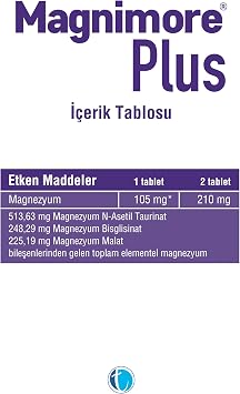 Magnimore Plus Magnesium 90 Tablets N-Acetyl Taurinate Bisglycinate Malate