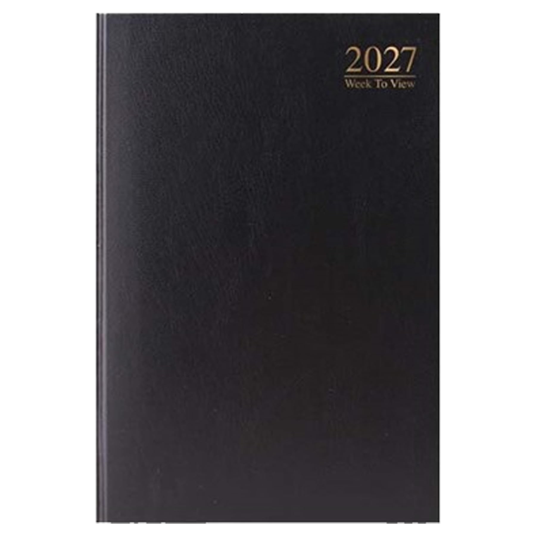 2027 A4 Diary Week to View Hardback 3185 - Black, for Home, Office or School
