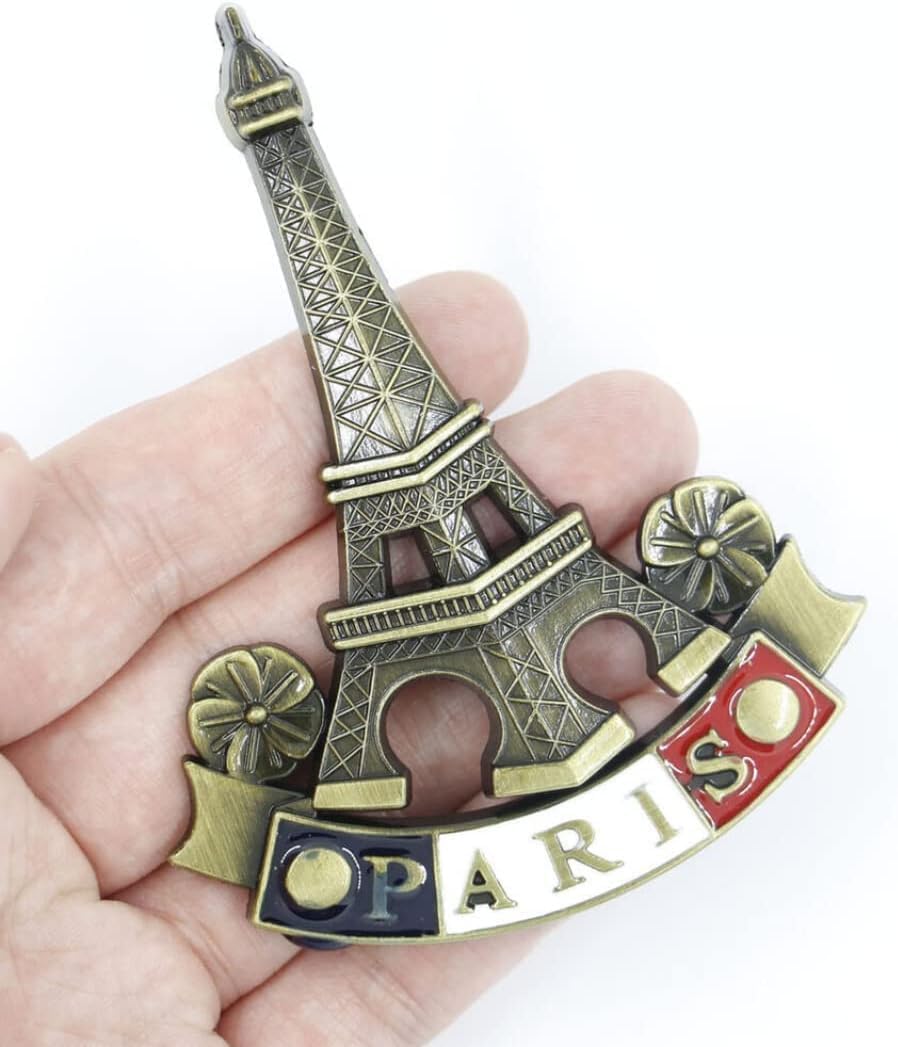 Calamita MUYU Torre Eiffel Con Bandiera Francese, Magnetino 3D Per Frigo, Souvenir Da Viaggio Parigi - 4