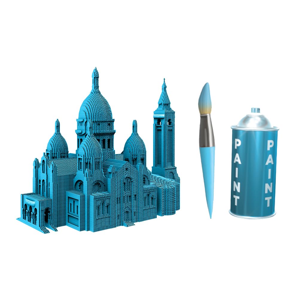Basilica Sacré-Cœur Puzzle 3D in Cartone – Modellino da Costruire | 146 Pezzi, 22 × 17 × 12 cm – Kit Scultura Fai da Te da Dipingere, Materiali Riciclati, Ragazzi e Adulti, Idea Regalo
