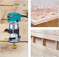 Vista 5 de Anesty Compact Router with Trimmer/Fixed Base, Variable Speed Trim Router Palm Router Laminate Trimmer, 1/4" 710W Electric Wood Router Tool Kit with
