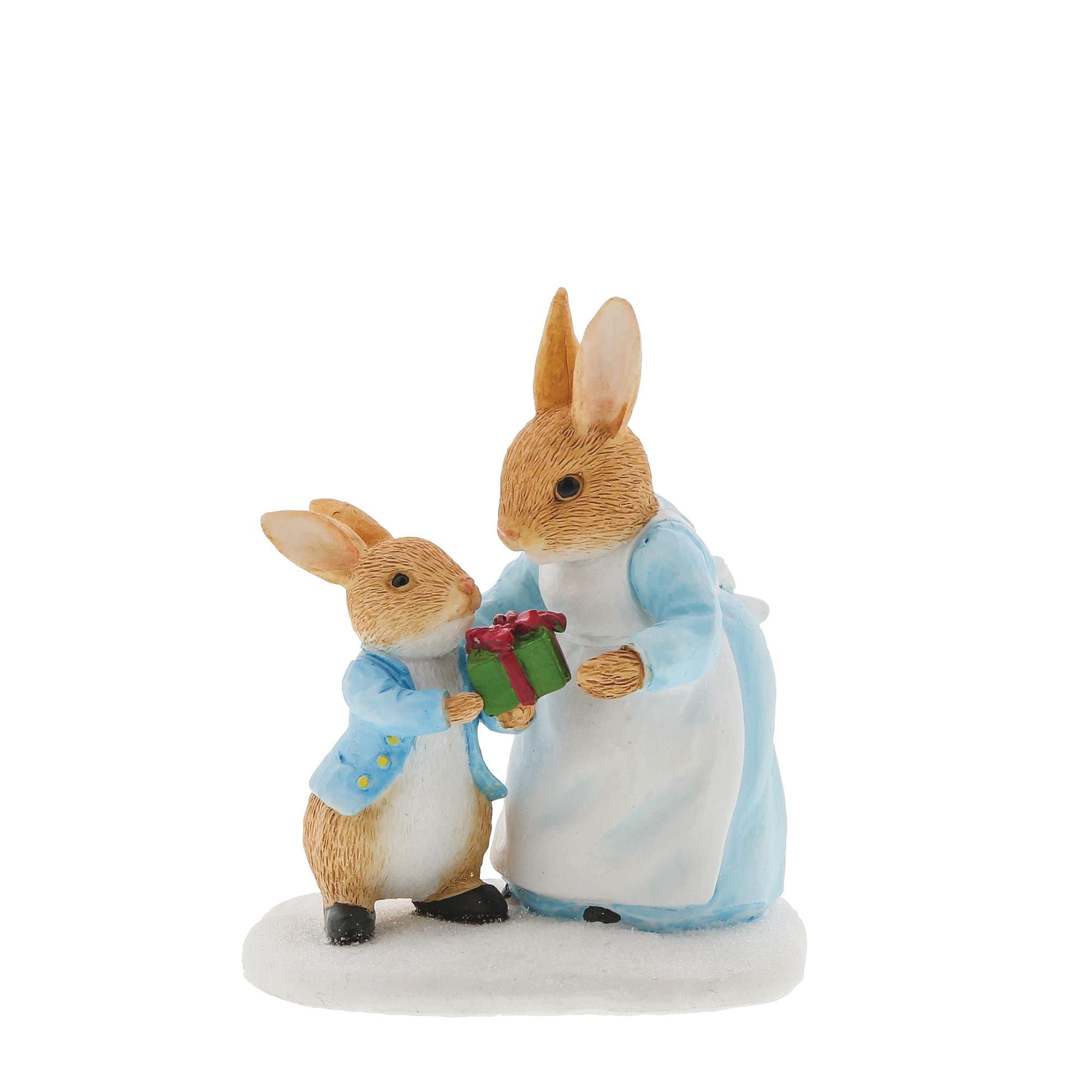 Beatrix Potter Mrs. Rabbit Passing Peter Rabbit a Present Figurine