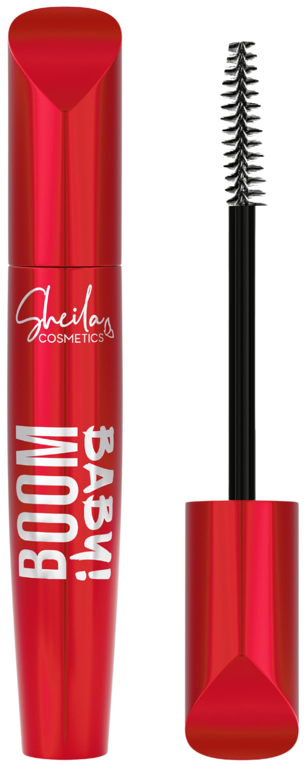 Sheila Cosmetics Boom Baby Volume & Definition Mascara, efecto volumen de larga duración, con provitamina B5, negro intenso, 9,4 ml