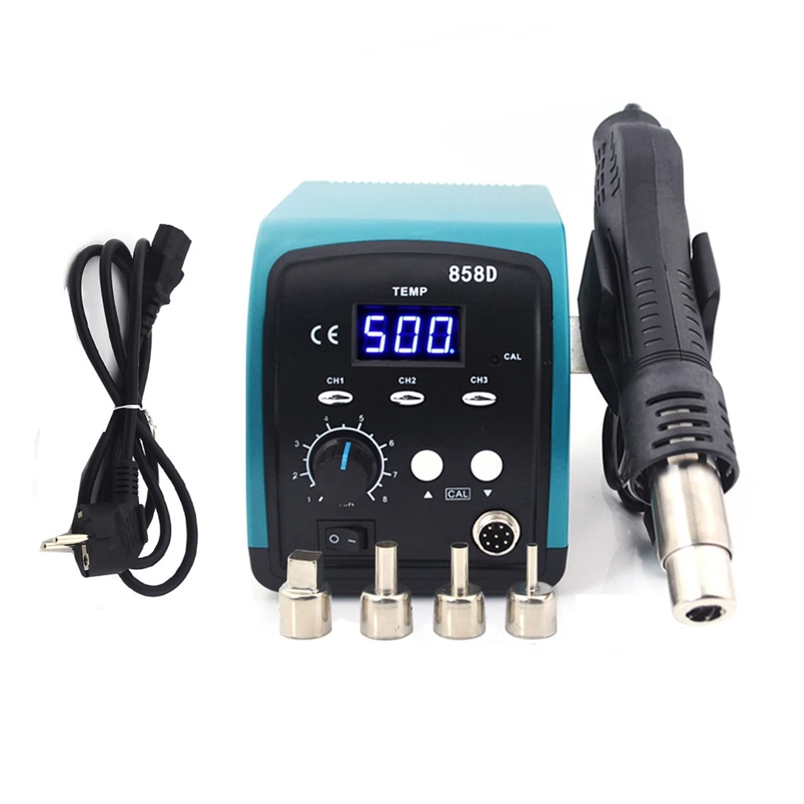 75 0W 858D Pistolet na gorące powietrze DOPROWADZIŁO Cyfrowy BGA Przeróbka stacja lutownicza bez ołowiu Smt Desoldering Station Stan Temperatury,Precyzyjna kontrola(858D)