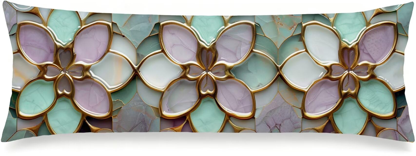 Taie d'oreiller Longue 45x135 Lin Taie Oreiller Fleur Violet, m-366
